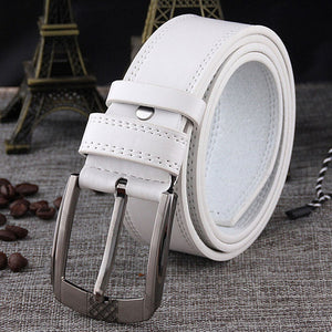 Men Imitation Leather Soft Belt Alloy Pin Buckle Belt - BeltsRepublic