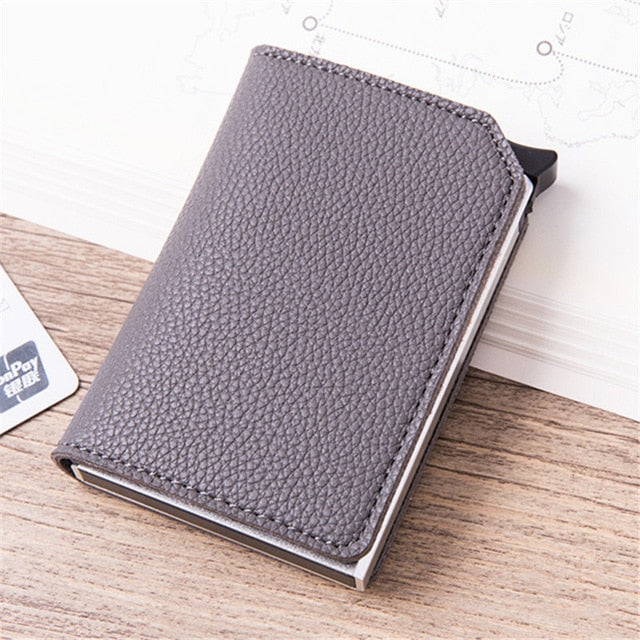 Men Smart Wallet Carbon Fiber Anti-theft Card Holder - BeltsRepublic