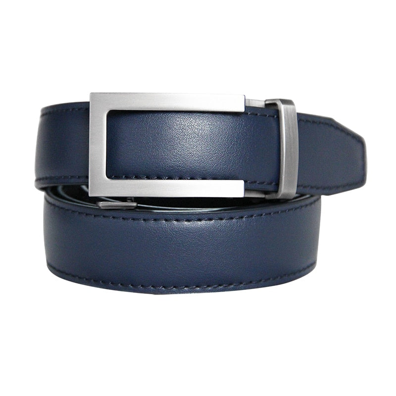 Mens Leather Belt-Ratchet Holeless Automatic Buckle - BeltsRepublic