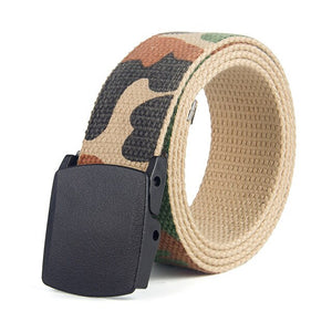 Men Camouflage Canvas Belt Casual Printed Graffiti Waist Belts - BeltsRepublic