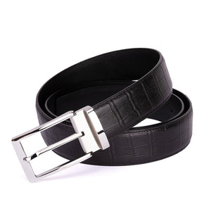 Top Genuine Cowhide Leather Men Belts Pin Buckle Fashion Business Suit Belt - BeltsRepublic