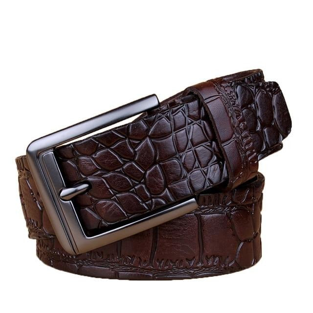 Crocodile Skin Printed Male Belt High Quality Belts for Business - BeltsRepublic