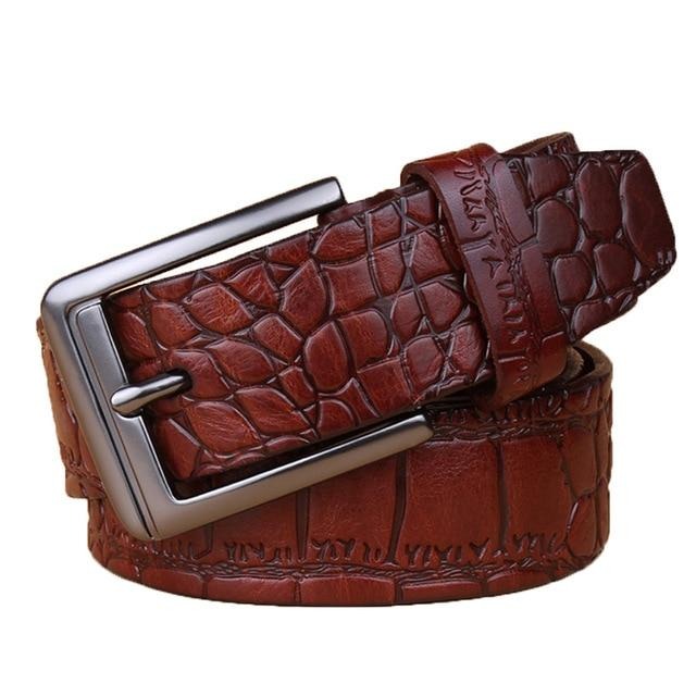 Crocodile Skin Printed Male Belt High Quality Belts for Business - BeltsRepublic