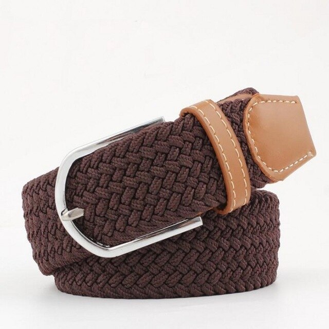 Men Lengthen Elastic Knitted Canvas Long Belt - BeltsRepublic