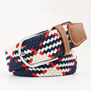 Men Lengthen Elastic Knitted Canvas Long Belt - BeltsRepublic