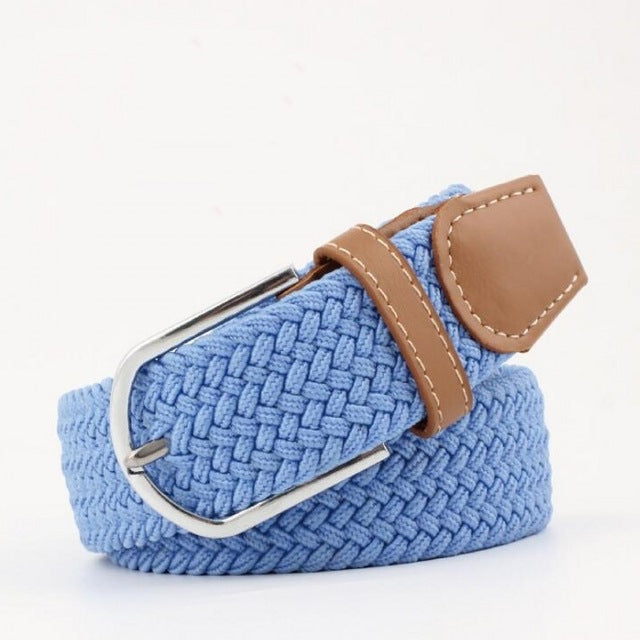 Men Lengthen Elastic Knitted Canvas Long Belt - BeltsRepublic