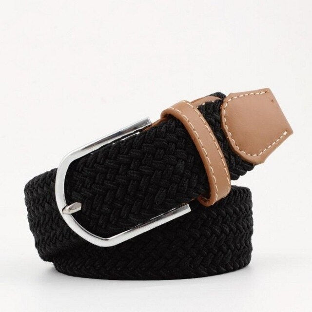 Men Lengthen Elastic Knitted Canvas Long Belt - BeltsRepublic